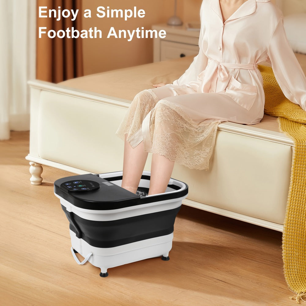 Foldable Foot Spa Bath with 20 Massage Rollers, Touchscreen Temperature Display, Remote Control & Shower — image 11