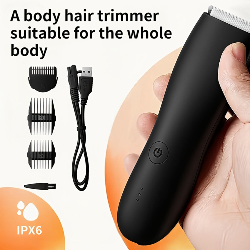 Ceramic-Blade Body Hair Trimmer with IPX6 Rating, Three Guide Guards and Four Color Options — image 2