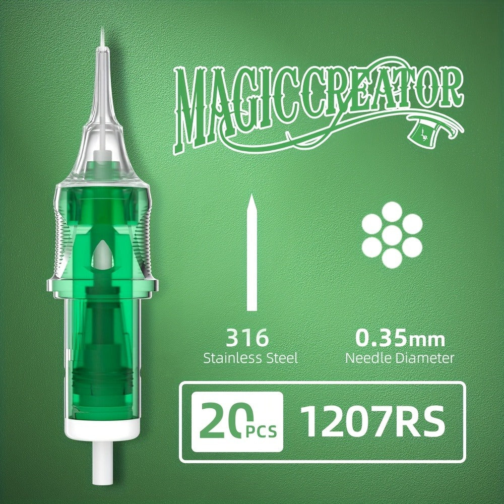 Tattoo Cartridge Needles with MAGICCREATOR Label, 20-Piece Box with 25 RL RS CM M1 Options — image 20