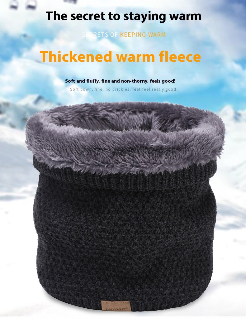 Plain Knitted Scarf Outdoor Velvet Padded Suit Neck Neck Protection Bandana