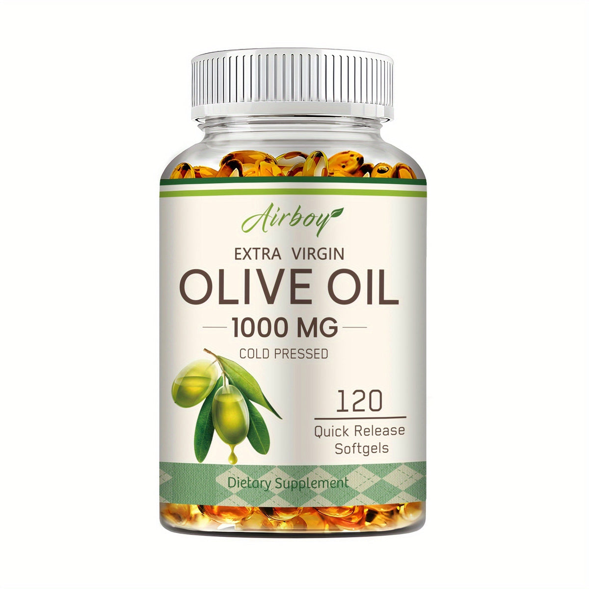 Extra Virgin Olive Oil Capsules 120 Softgels with Omega-9 Omega-6 & Palmitic Acid for Bath Time, Home Spa and Personal Care —