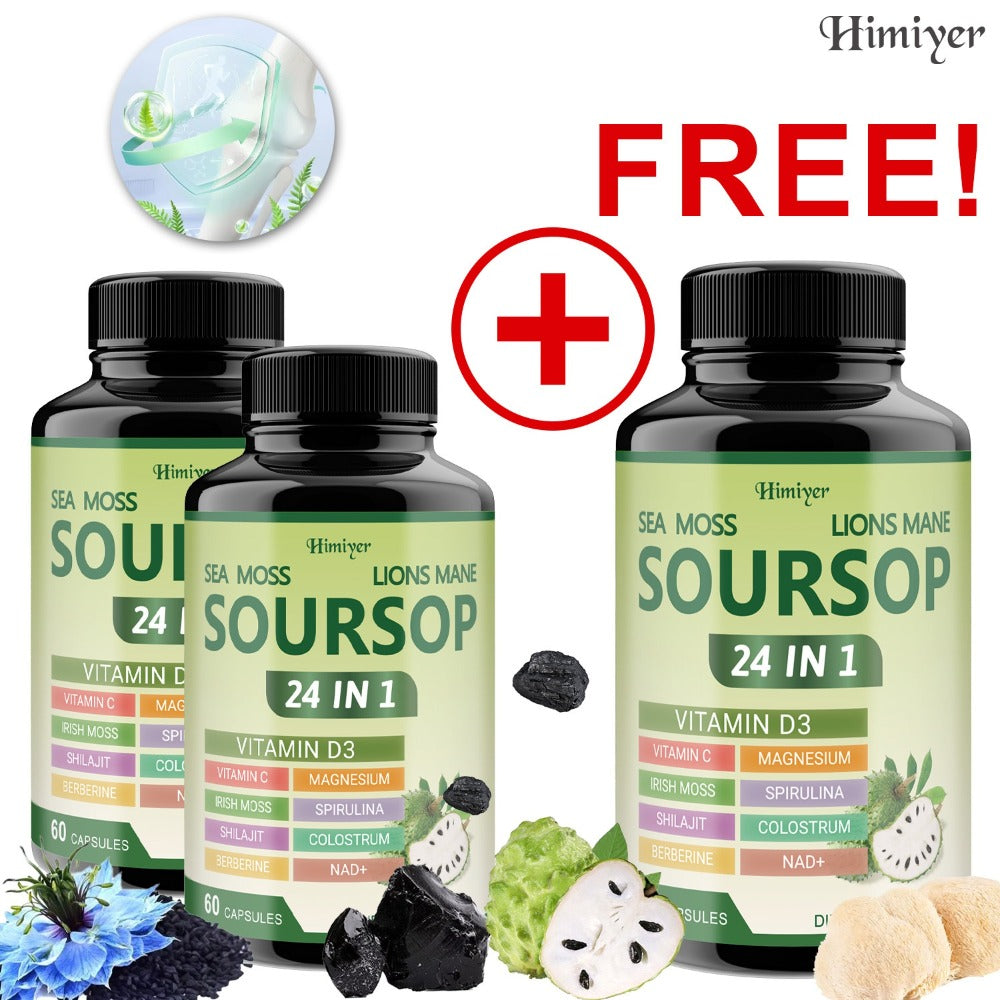 Soursop Capsules Advanced Herbal Supplement with Shilajit, Irish Moss, Berberine & NAD+, Immunity — image 1