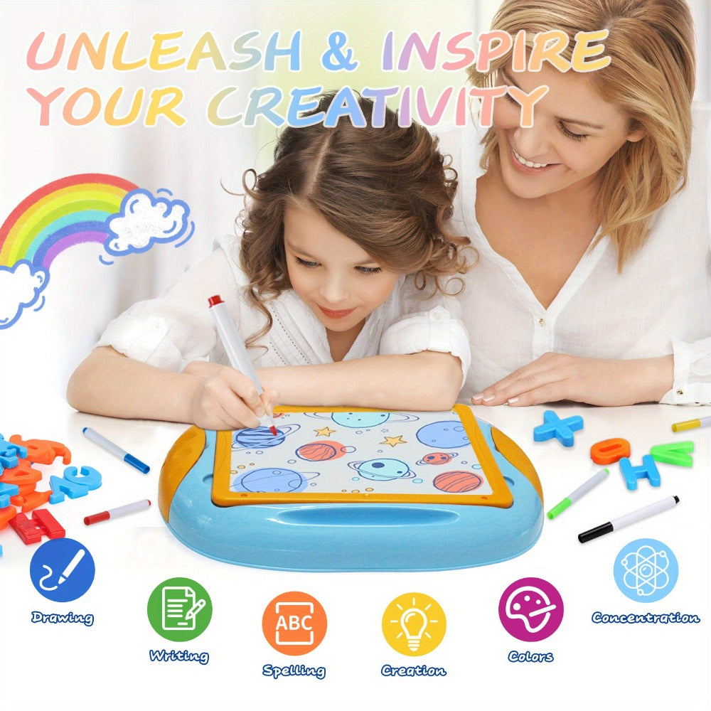 Double-Sided Kids Drawing Easel with Foldable Tabletop Stand, Chalkboard, Whiteboard and Six Color Options — image 9