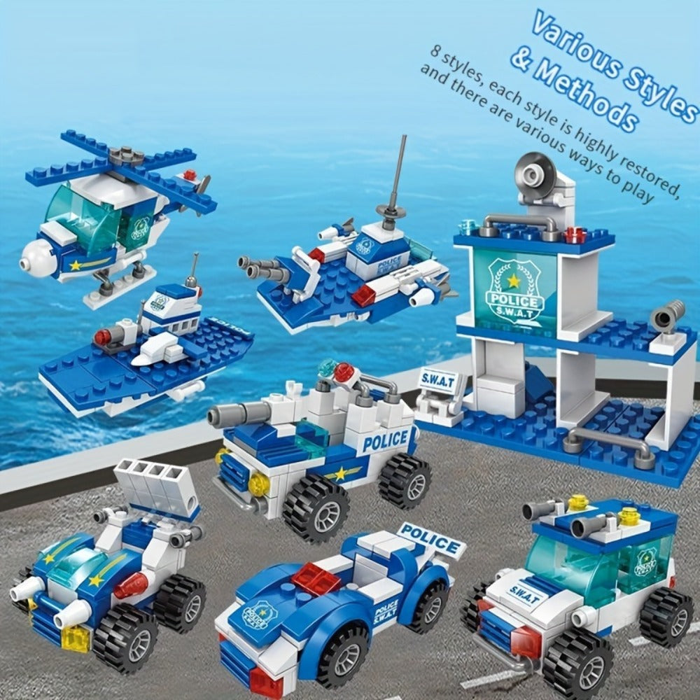 City Police Building Blocks Set 700 Pieces, Patrol Car Truck with Action Figures, Brick Toy for Boys Role Play STEM — image 9