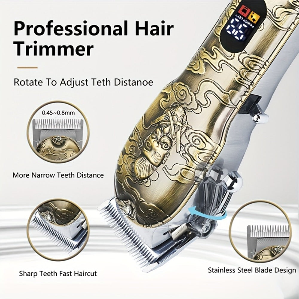 Hair Clippers & Trimmers GSRY Bronze Four-Tool Grooming Set with LCD Displays, USB Charging and Guide Combs — image 3