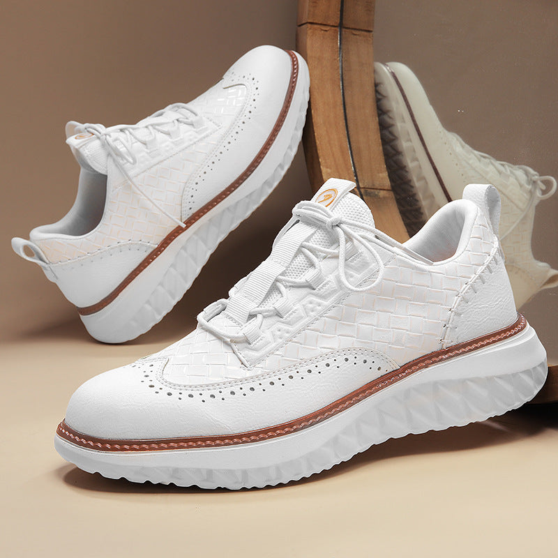 Breathable Woven-Texture Mens Sneakers