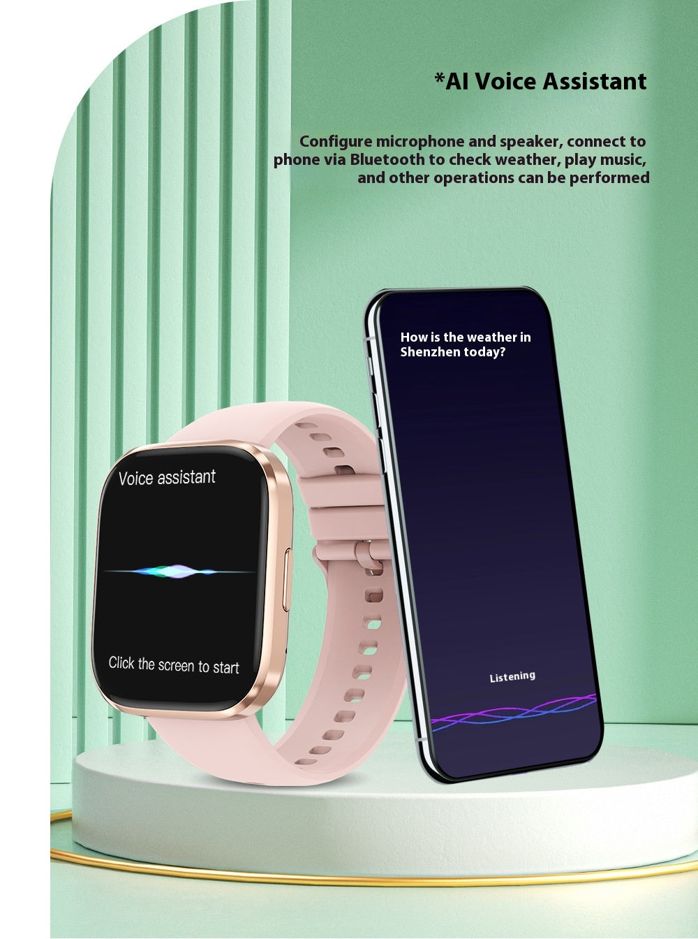 Bluetooth Calling Heart Rate Blood Oxygen Quick Reply Waterproof Sports Watch