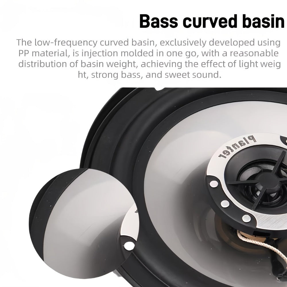 6.5 Inch 400W Car Coaxial Speakers HiFi Full Range – Rubber Edge, Strong Magnet, Universal Fit for Ford Chevy Toyota Honda — 