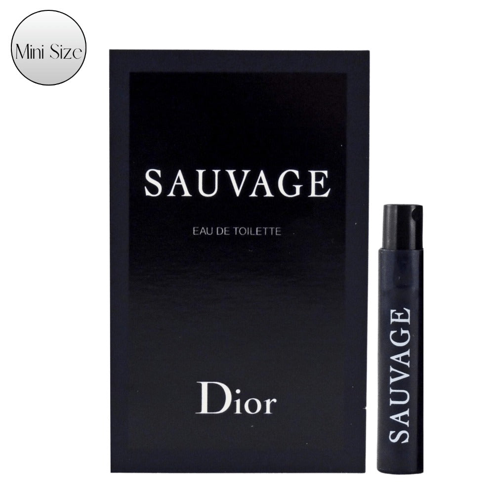 Dior Sauvage Eau de Toilette Mini Spray Vial, 1ml with 0.03 fl oz Black Labeled Sample Card — image 1