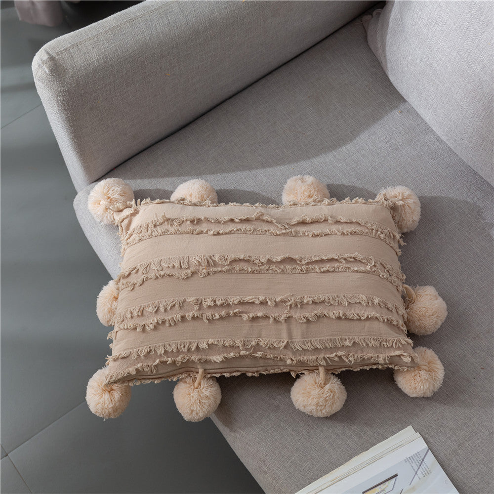 Rectangular Pillow Hotel Homestay Color Sofa Cushion Lumbar Cushion Cover
