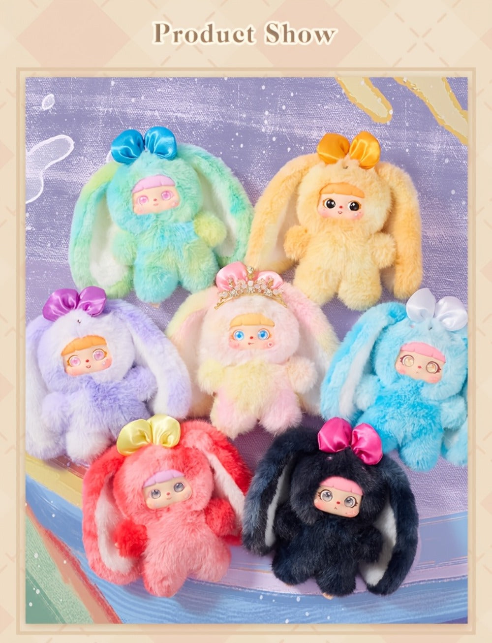 Plush Toy Kawaii Rabbit with Detachable Face Panel and Assorted Character Styling for Display — image 20
