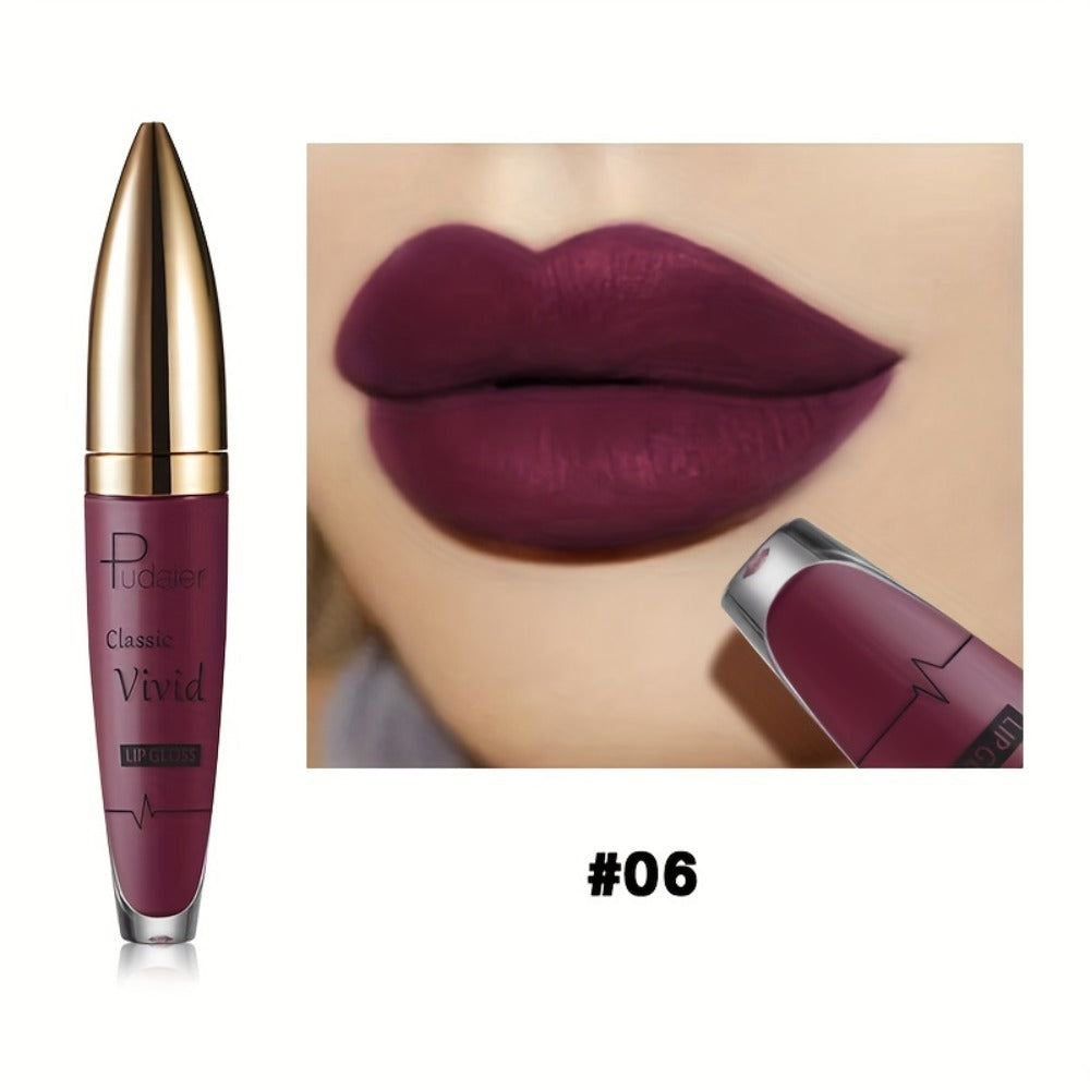 Matte Liquid Lip Color in Seven Numbered Shades with 8.5cm Clear Tube and Pointed Gold Cap — image 11