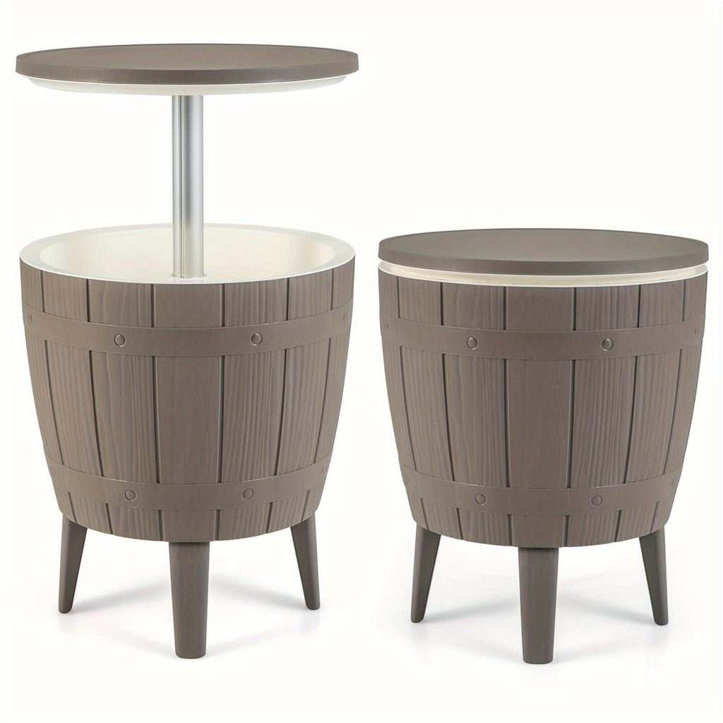 Outdoor Cooler Bar Table 3-in-1, 10 Gal Ice Bucket, Coffee Table & Serving Station, All-Weather PP — image 11