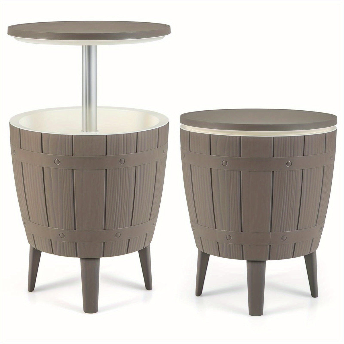 Outdoor Cooler Bar Table 3-in-1, 10 Gal Ice Bucket, Coffee Table & Serving Station, All-Weather PP — image 11