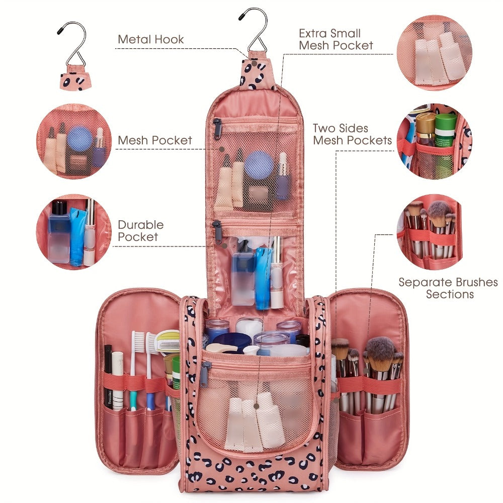 Toiletry Bag Hanging Large-Capacity Makeup Organizer with Hook, Multiple Compartments and 16 Print Options — image 3