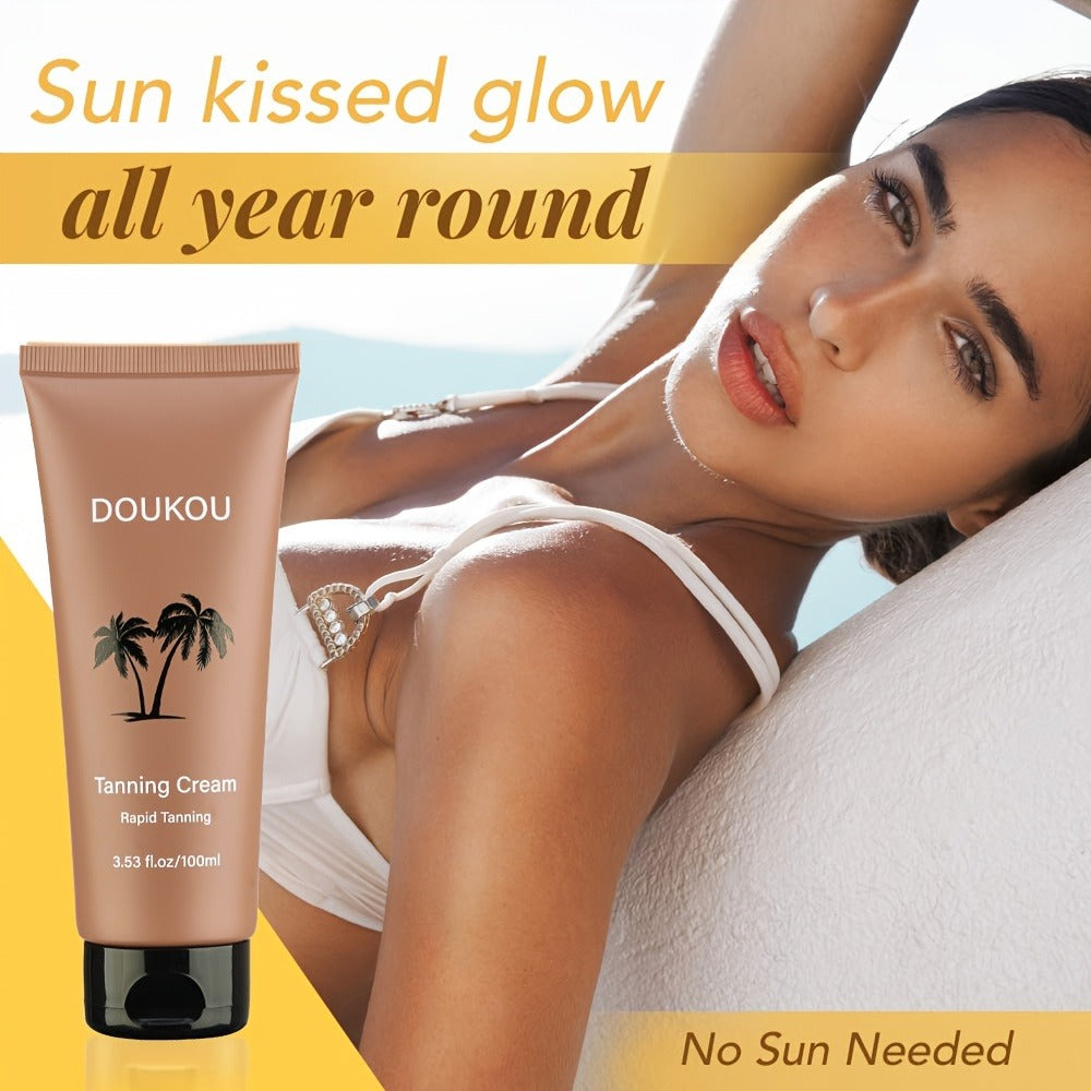 Sunless Self-Tanning Cream 100ml in Squeeze Tube with Light, Medium and Deep Shade Application Graphic — image 5
