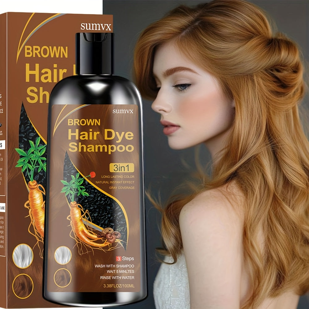 Hair Dye Shampoo, SUMVX 100ml 3-in-1 Bottle with Brown, Chestnut Brown and Black Shade Options — image 12