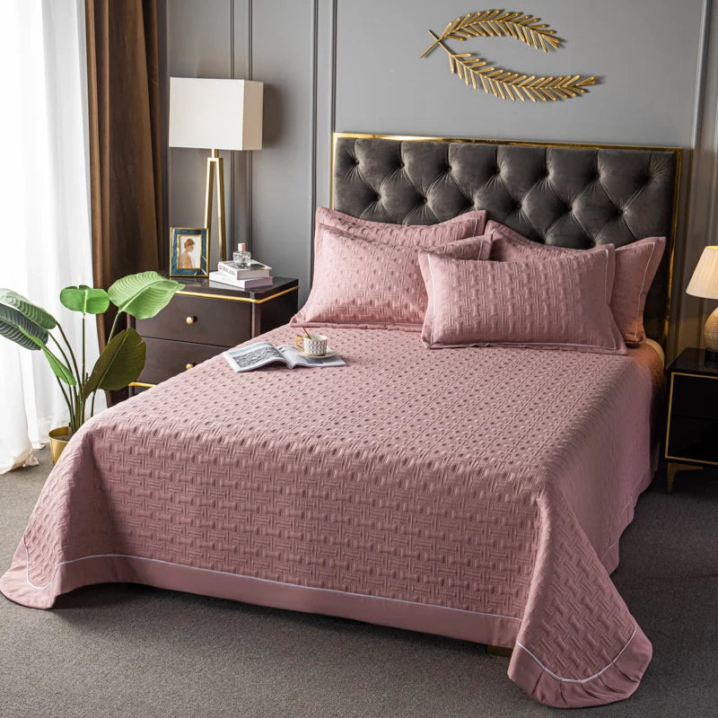 Quilted Padded Continental Bed Cover Three Piece Set