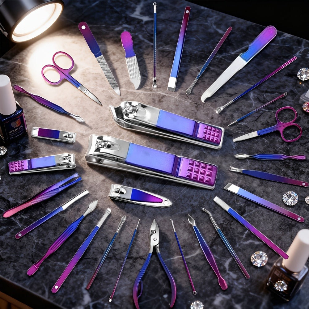Manicure Set 9 18 30 60pcs Professional Nail Clipper Pedicure Kit Portable Travel Grooming Tools – Cuticle Trimmer Nail File 