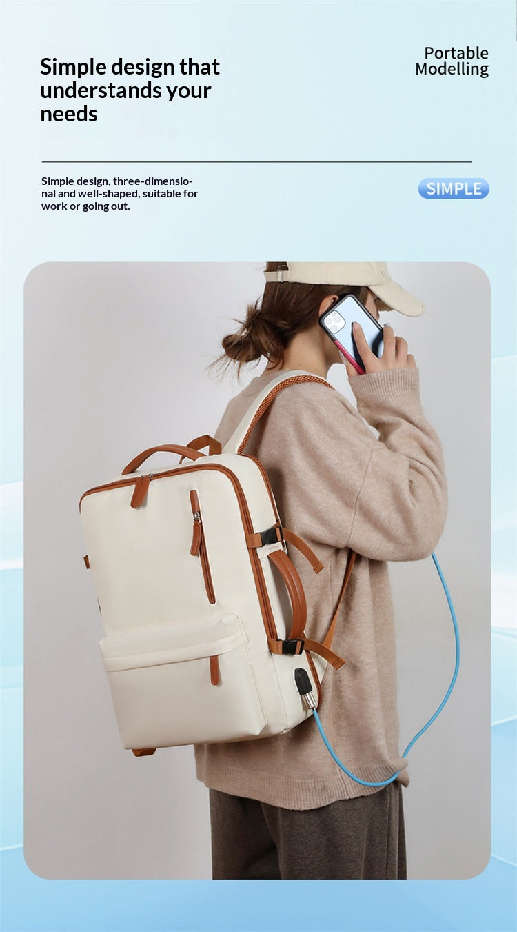 Business Travel Laptop Bag With Dual-Shoulder USB Charging Port