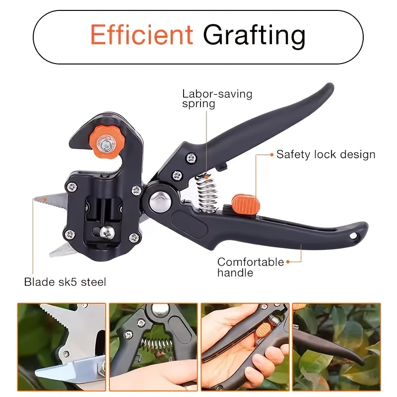 Grafting Pruning Shears Professional Garden Grafting Tool, Branch Cutter Secateur & Grafting Scissors for Fruit Tree Vaccinat
