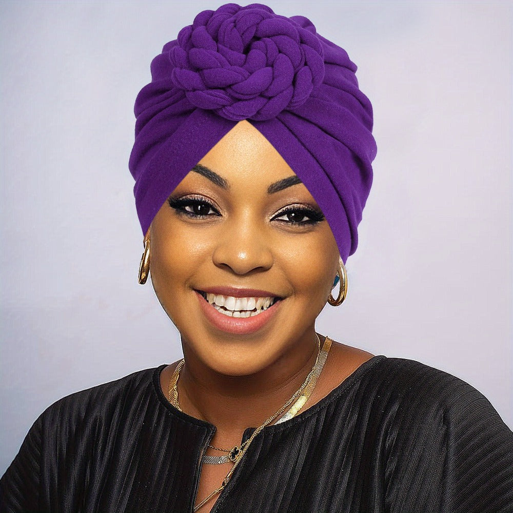 Boho Turban Headbands for Women 5 Pack – African Indian Style Twisted Knot Knit Hair Wrap Hat Retro Ethnic Fashion Head Scarf