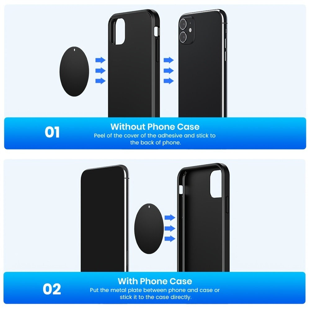 Two-Pack Magnetic Car Phone Mount with Round 4.6cm Heads, Short Bodies and Black Adhesive Dashboard Bases — image 9