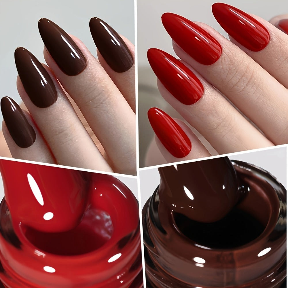 Gel Nail Polish Set with XEIJAYI Label, 6 Red Glitter Gel Colors in Gilded Bottle Set 36 for UV LED Cure — image 8