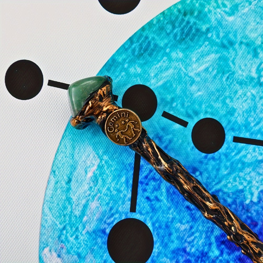 Zodiac Crystal Magic Wand with Gift Box – Handmade Astrology Wand All 12 Signs Aries Taurus Gemini Cancer Leo Virgo Libra Sco