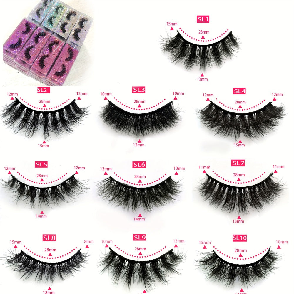 DD Curl False Eyelashes Multipack with 20 Pairs across Five Mixed Styles in Glitter-Top Round Cases — image 14