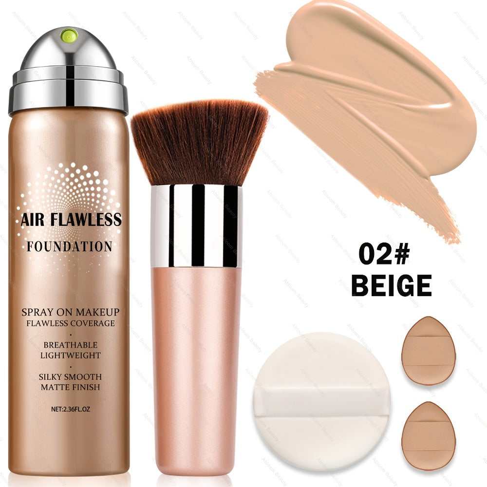 Spray Liquid Foundation and Flat-Top Brush Set with Matte Finish and Eight Numbered Shades — image 4