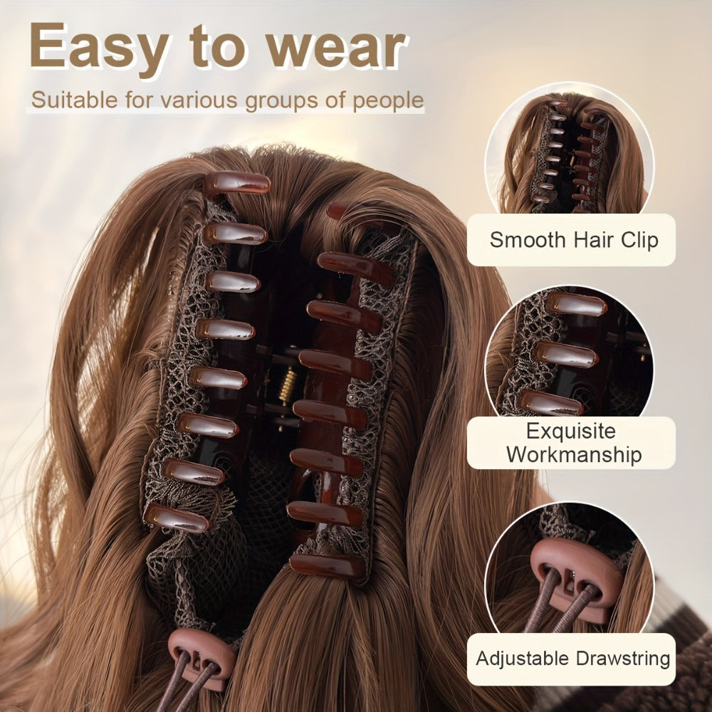 Curly Ponytail Extension 28 Inch Long Heat Resistant Synthetic Clip In Wrap Around Hairpiece Voluminous Bouncy Curls 4 Styles