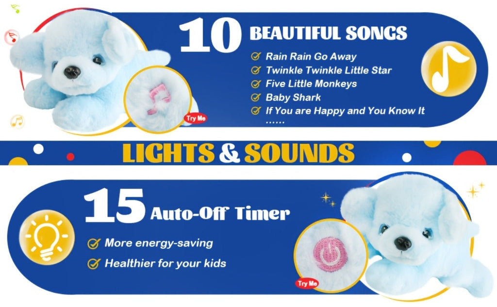 Plush Toy Blue Puppy with Light-Up Body and Music for Colorful Interactive Room Display and Gifting — image 9