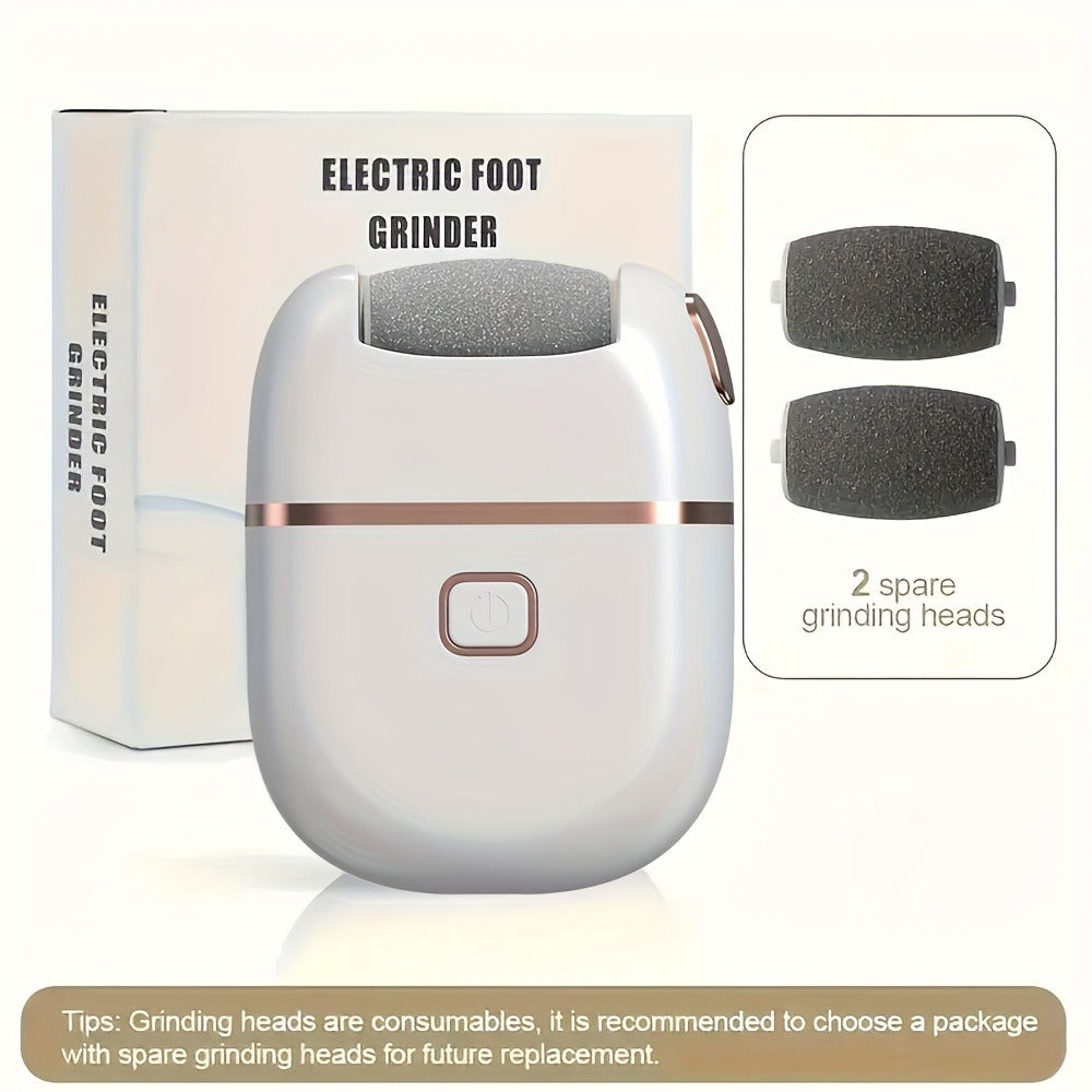 Callus Remover for Feet Electric Rechargeable Foot Grinder with 3 Grinding Heads & 2 Speed Settings – USB Portable Pedicure T
