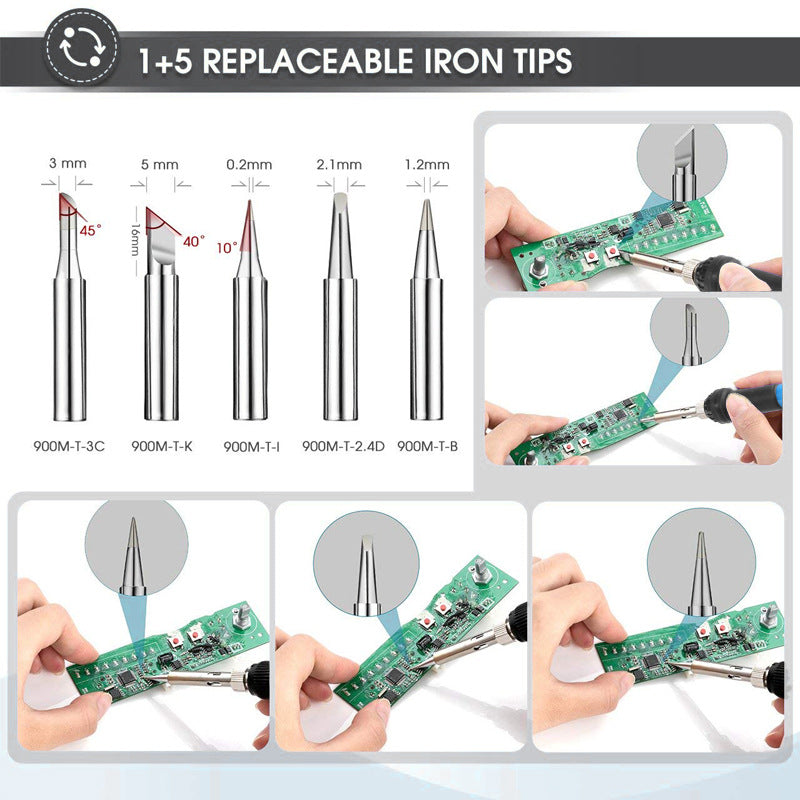 Digital Display Electric Soldering Iron High-power Precision Temperature Control Engraving Iron Set