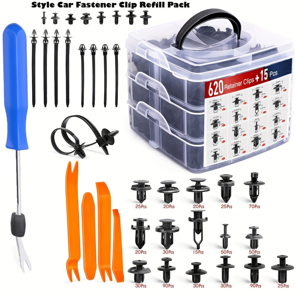 Car Retainer Clips Push Fasteners Kit Bumper Plastic Rivets Assortment for Auto Interior Exterior Trim Panel Body Clips – 113