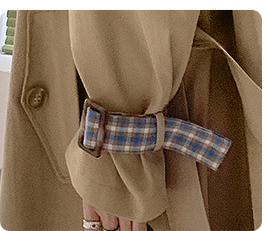 Women Plaid Stitching Popular Coat Jacket