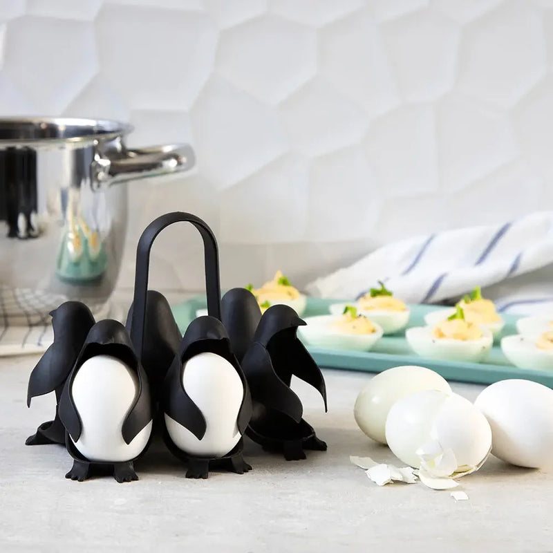 Penguin - Shaped Egg Cooker   Multifunctional Egg Cooker & Fridge Storage Holder