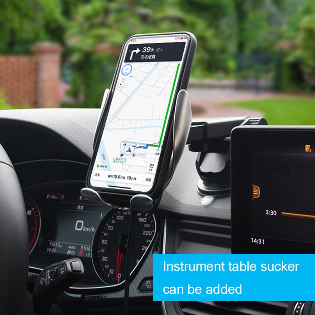 10W Car Wireless Charger with Phone Holder - Fast Induction Charging Mount