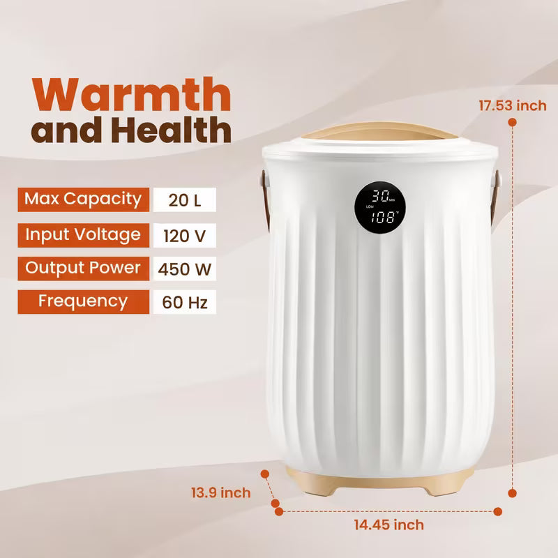 5.28-Gallon Large Towel Warmer Bucket with LED Display and Timer