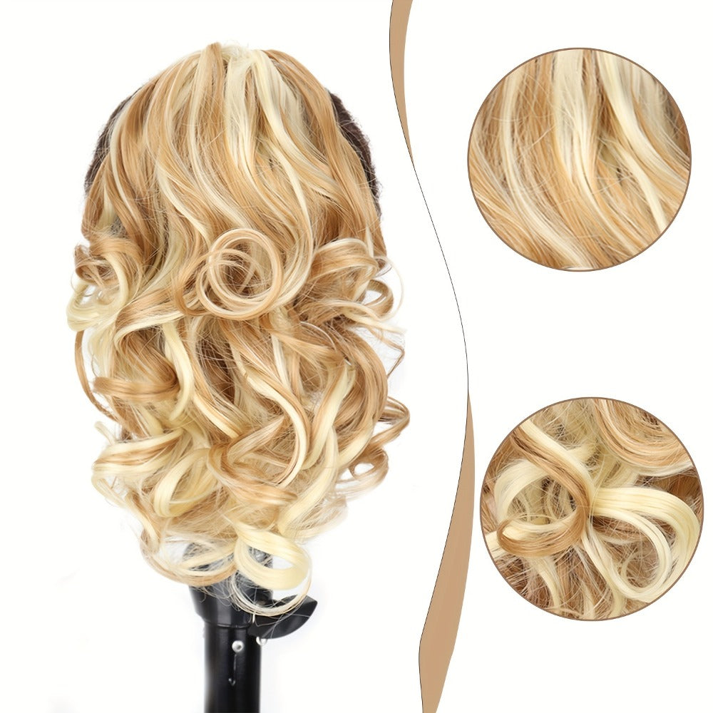 Hair Extensions Curly 8-Inch Synthetic Ponytail with Claw Clip and Eight Dark, Brown and Blonde Colors — image 9