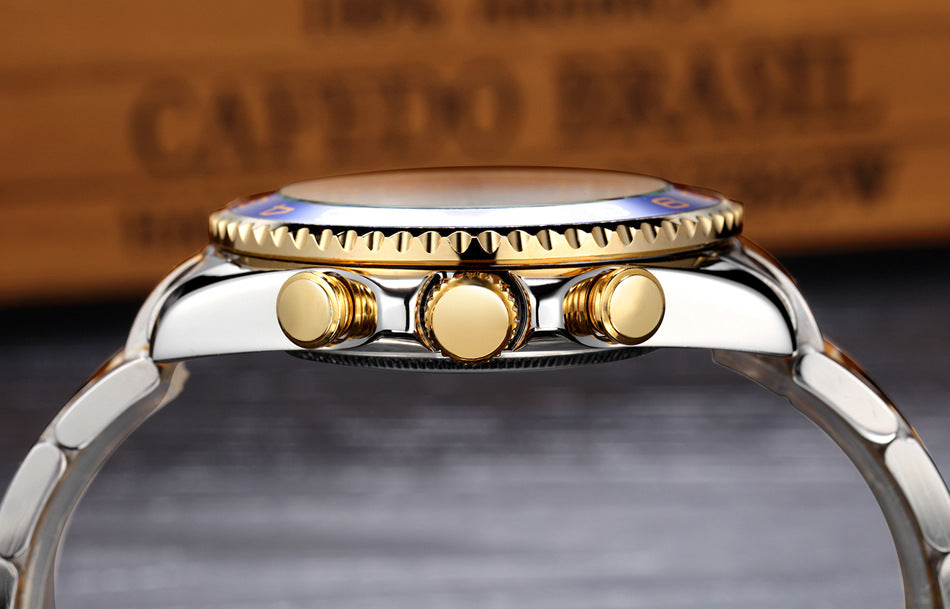 Automatic Mechanical Luminous Room Gold Steel Belt Men's Watch