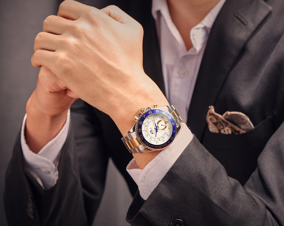Automatic Mechanical Luminous Room Gold Steel Belt Men's Watch