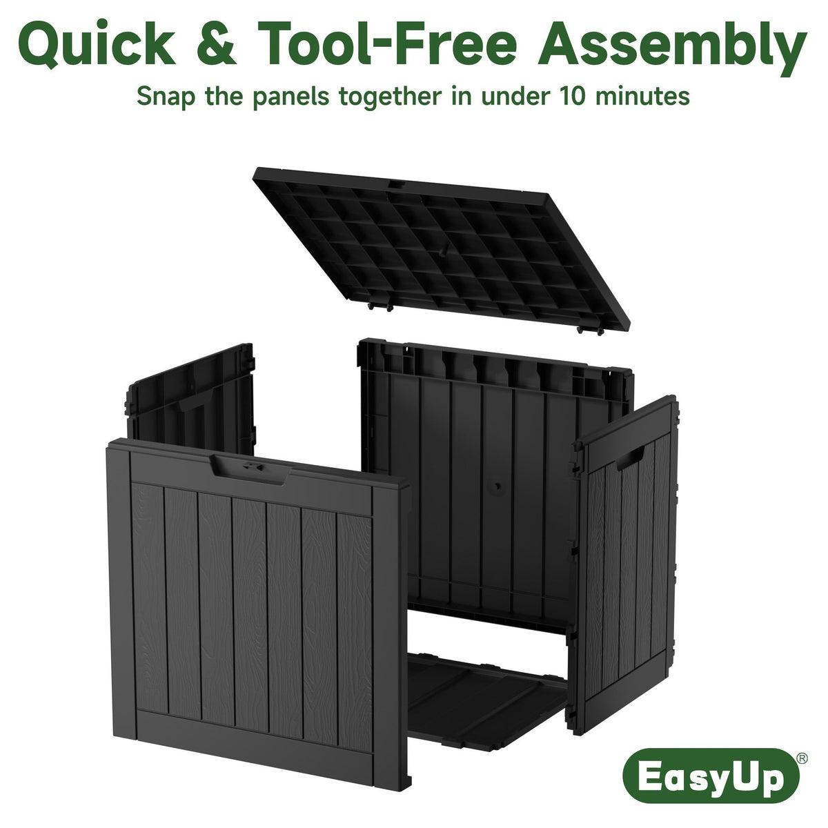 Outdoor Resin-Style Deck Box in 35- or 45-Gallon Sizes with Lockable Lid, Side Handles and Two Colors — image 20