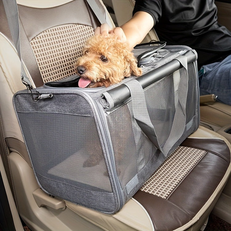 Soft-Sided Mesh-Panel Pet Carrier with Privacy Cover and Nine Color or Accessory Bundle Options — image 11