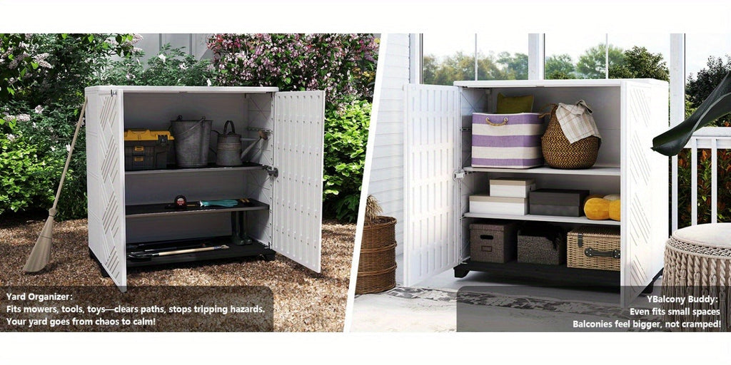 Outdoor Storage Cabinet with Doors & Metal Shelves, for Garden, Patio and Yard Use, with the Listed Configuration — image 19