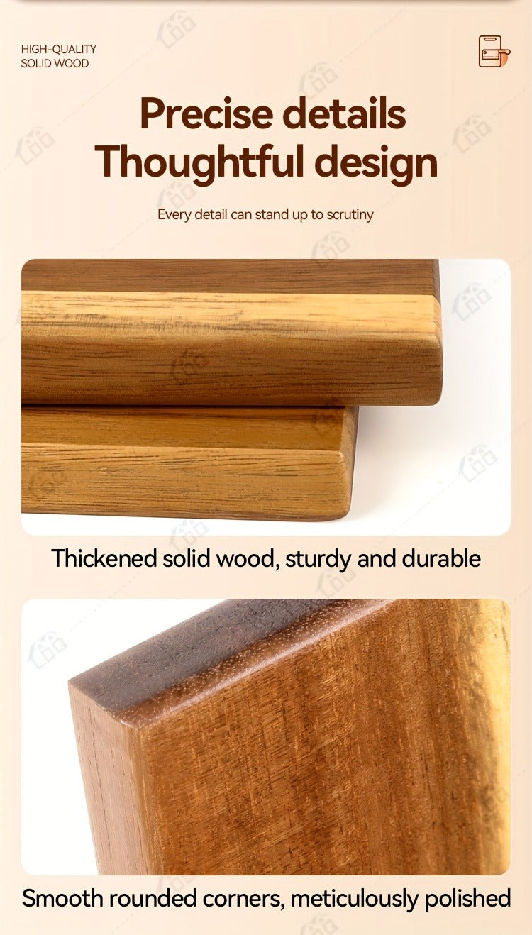 Extra-Long 36 x 11-Inch Wood-Color Charcuterie Board with Recessed Handles and Two Display Stands — image 21