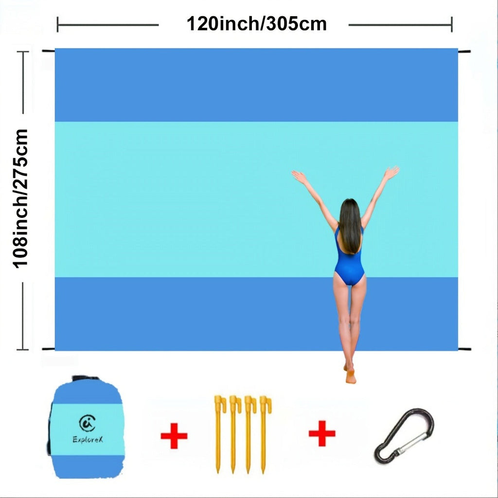 Printed Beach Mat with 19 Exact Size-and-Pattern Options, 198 x 205cm to 275 x 305cm with Stakes and Pouch — image 23