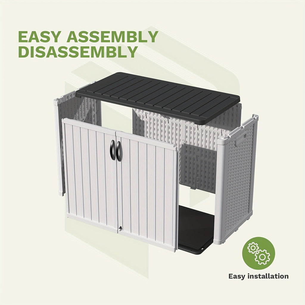 Resin Outdoor Storage Cabinet and Shelf Options in White or Beige with 4 x 2 Ft Shed Sizes — image 20