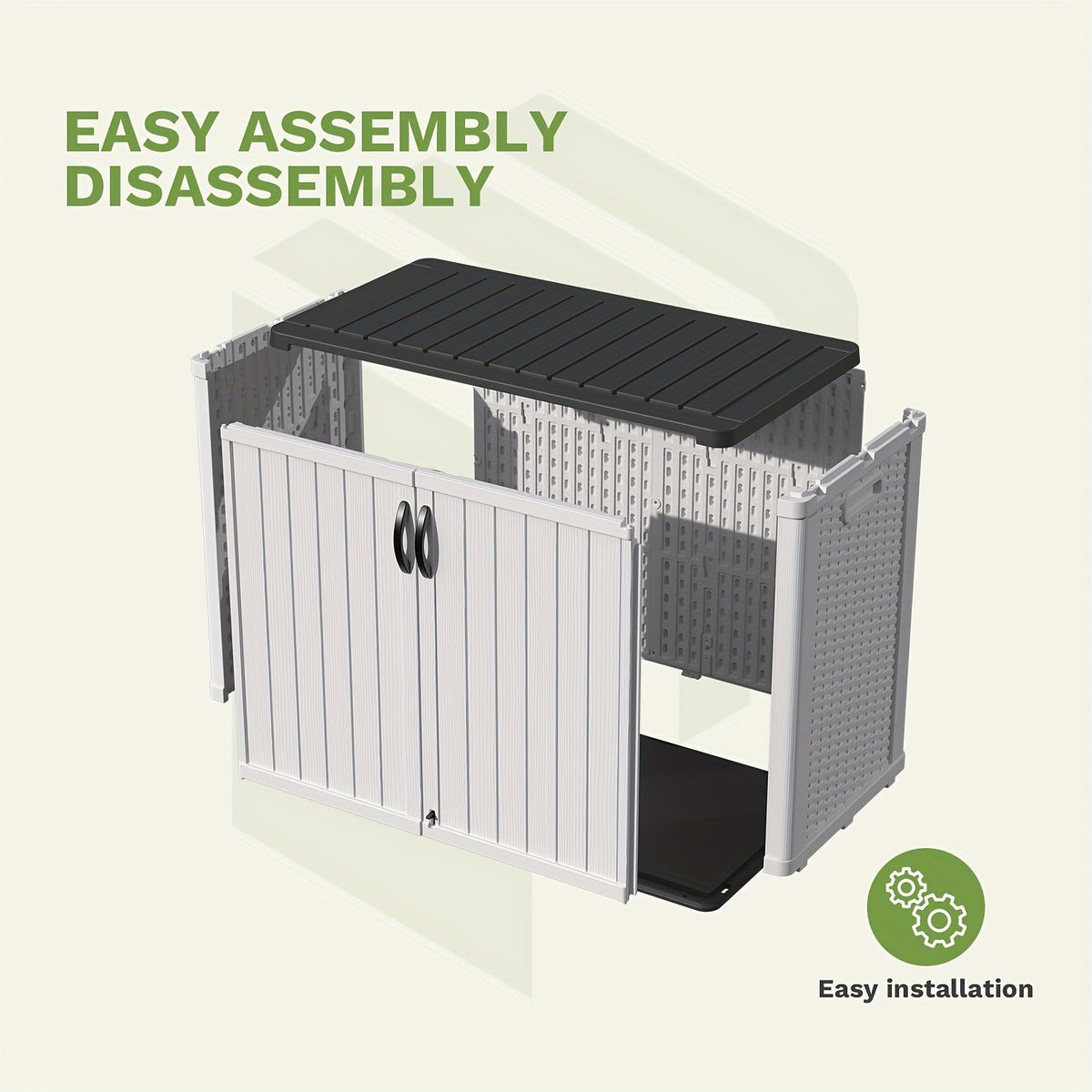 Resin Outdoor Storage Cabinet and Shelf Options in White or Beige with 4 x 2 Ft Shed Sizes — image 20